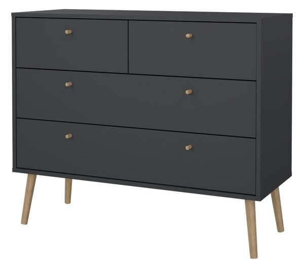 Antracitno siva niska komoda 99x82 cm Bodo – Tvilum