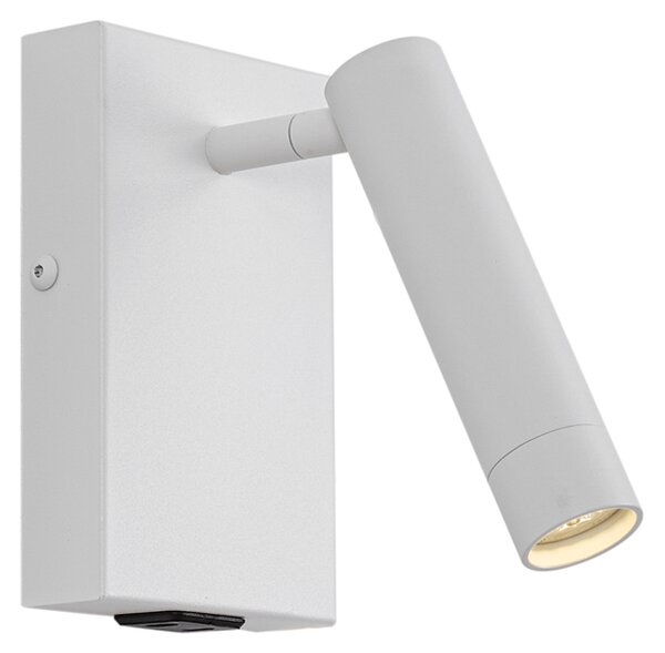 Moderna zidna svjetiljka bijela podesiva s USB-C priključkom - Croft
