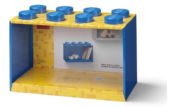 Dječja plava zidna polica LEGO® Brick 8