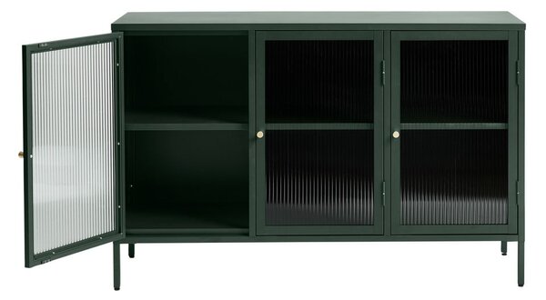 Zelena metalna vitrina Unique Furniture Bronco, visina 85 cm