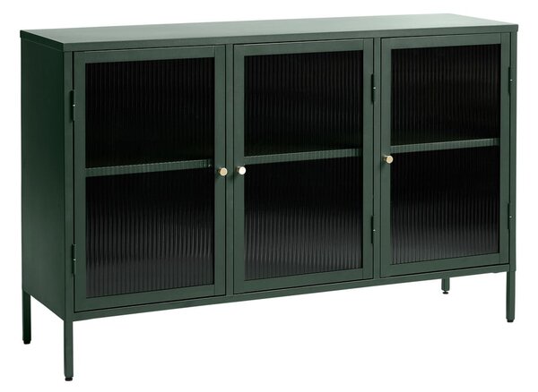 Zelena metalna vitrina Unique Furniture Bronco, visina 85 cm