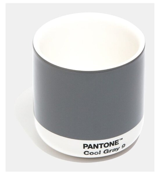 Siva keramička termo šalica Pantone Cortado, 175 ml