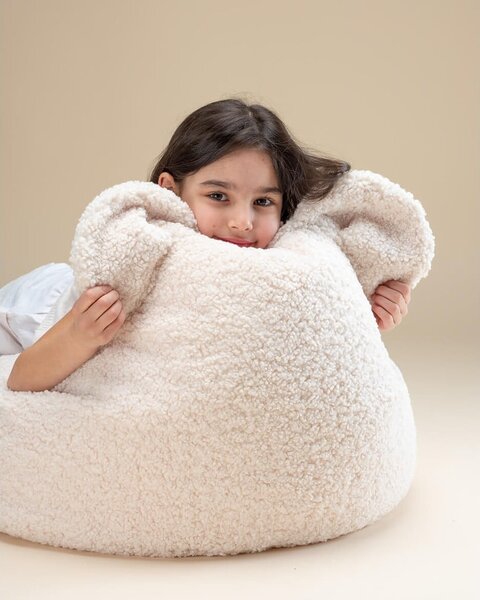 Krem vreća za bebe od bouclé tkanine Bear – Wigiwama