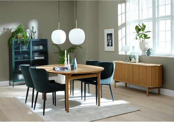 Zelena metalna vitrina Unique Furniture Bronco, visina 140 cm