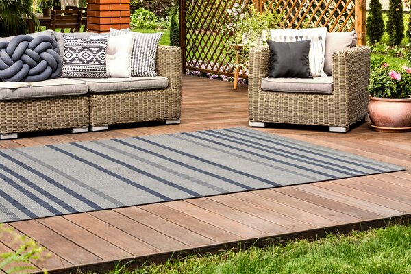 Tepih Terrace White Azure Stripe
