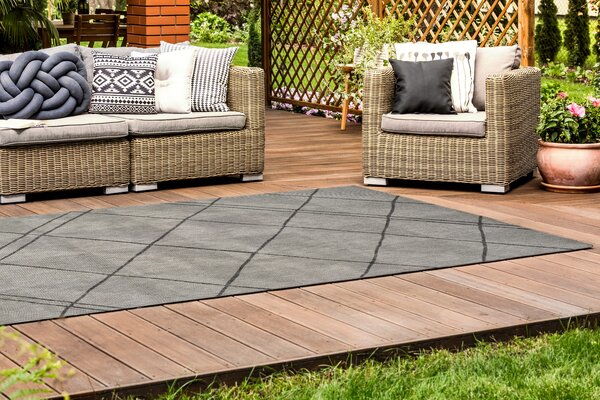 Tepih Terrace Light Grey Dark Lines
