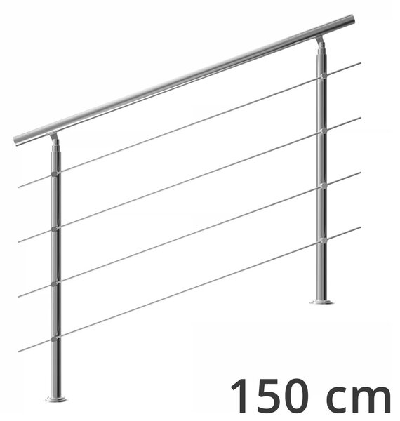 Rukohvat za stepenice od nehrđajućeg čelika s 4 prečke dĺžka 100 cm