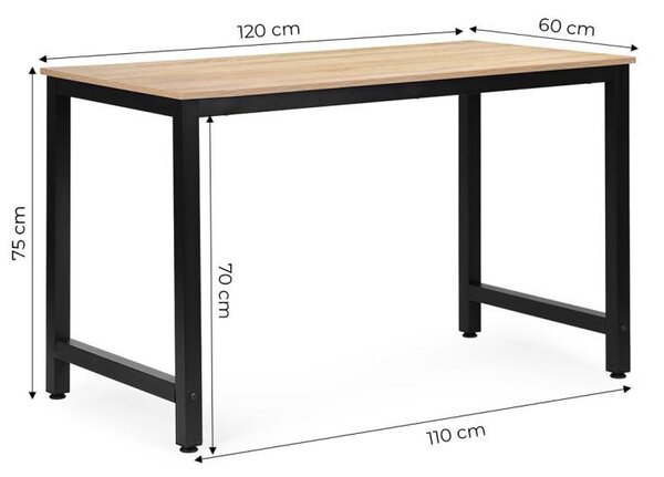 Računalni stol 120 x 60 cm - stol za ured i studentsku sobu Bijela