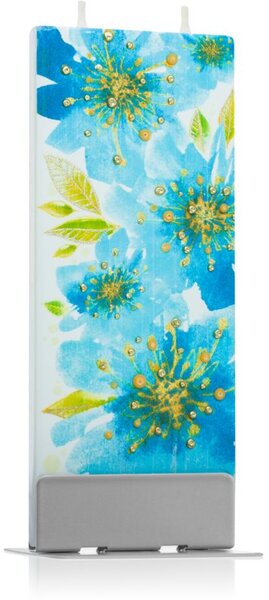 Flatyz Nature Blue Flowers ukrasna svijeća 6x15 cm