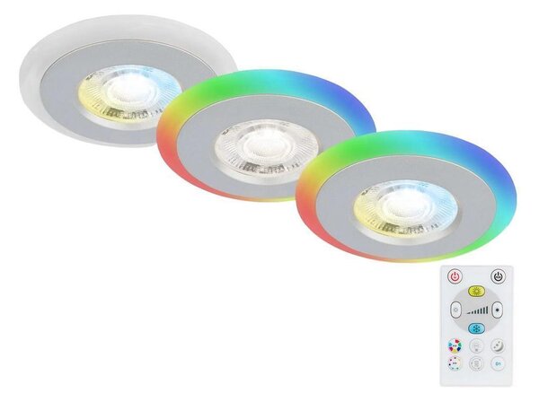 Briloner - SET 3x LED RGBW Prigušiva svjetiljka za kupaonicu LED/5W/230V IP44+ DU