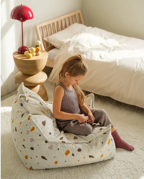 Bijela vreća za bebe od bouclé tkanine/od šenila Terrazzo Chair – Wigiwama