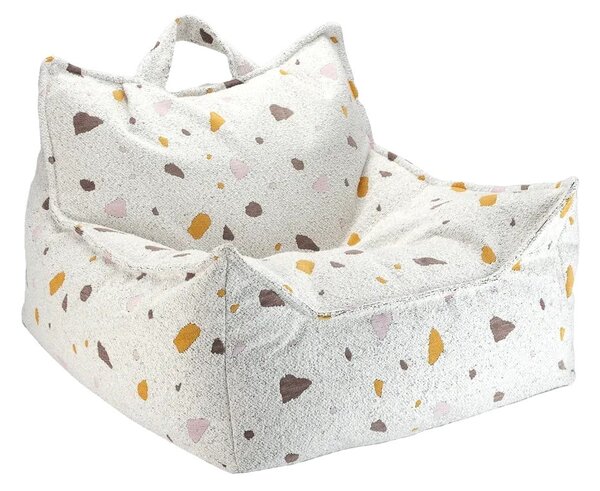 Bijela vreća za bebe od bouclé tkanine/od šenila Terrazzo Chair – Wigiwama