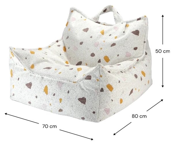 Bijela vreća za bebe od bouclé tkanine/od šenila Terrazzo Chair – Wigiwama