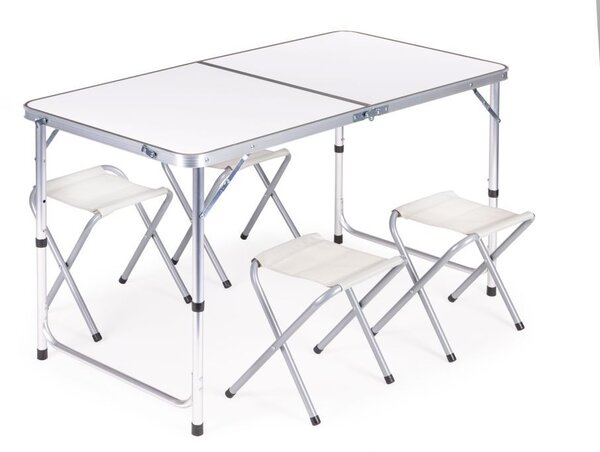 Sklopivi ugostiteljski stol 119,5x60 cm bijeli sa 4 stolice