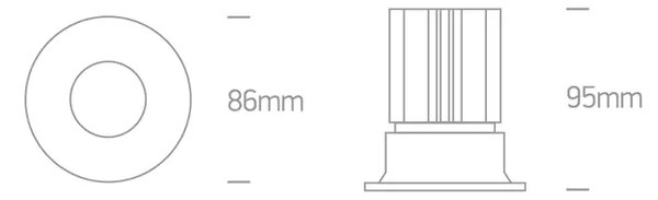 VANJSKA UGRADBENA SVJETILJKA LED/12W/3000K/1100lm/40°/700mA IP65 DIM. CRNA DM10112C/B/W