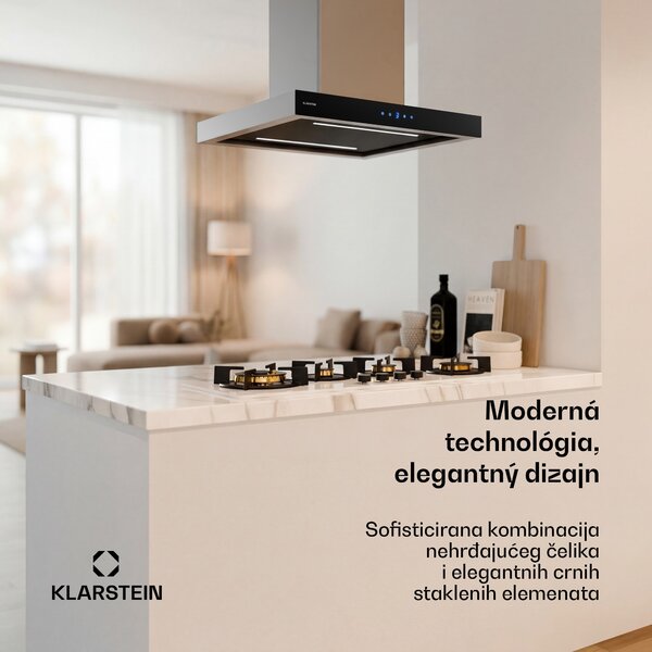 Klarstein Valeria otočna napa | Režim ekstrakcije i recirkulacije | Elegantni dizajn od nehrđajućeg čelika | 600 m³/h | 60 cm