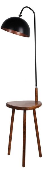 Crna/smeđa stojeća svjetiljka s policom s metalnim sjenilom (visina 160 cm) Table – Opviq lights
