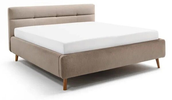 Bež tapecirani bračni krevet s prostorom za odlaganje s podnicom 180x200 cm Lotte – Meise Möbel