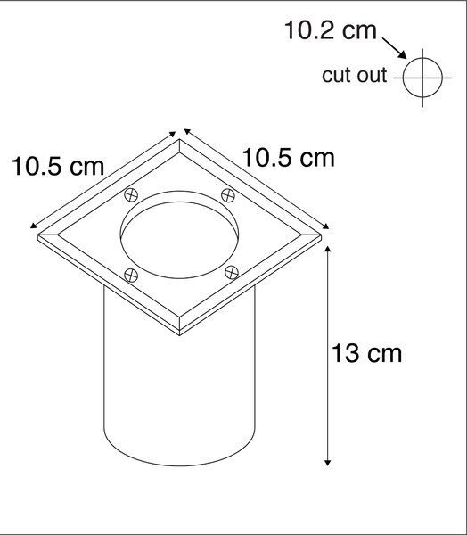 Set od 5 čeličnih ugradbenih reflektora IP65 - Basic Square