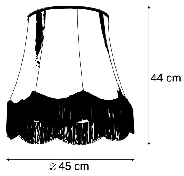 Sjenilo od svile crno s sivom 45 cm - Granny