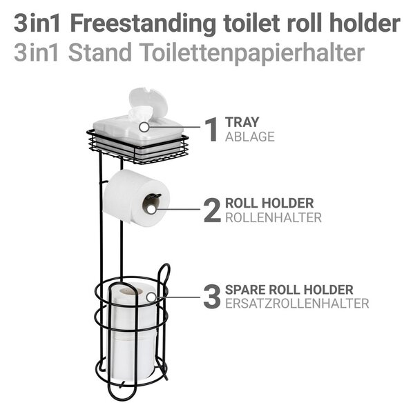 Crni željezan držač za WC papir – Wenko