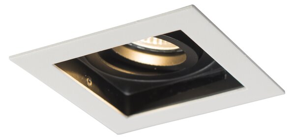 Set od 6 modernih ugradbenih reflektora bijeli s crnim podesivim - Carree