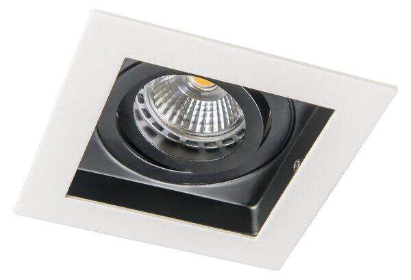 Set od 6 modernih ugradbenih reflektora bijeli s crnim podesivim - Carree