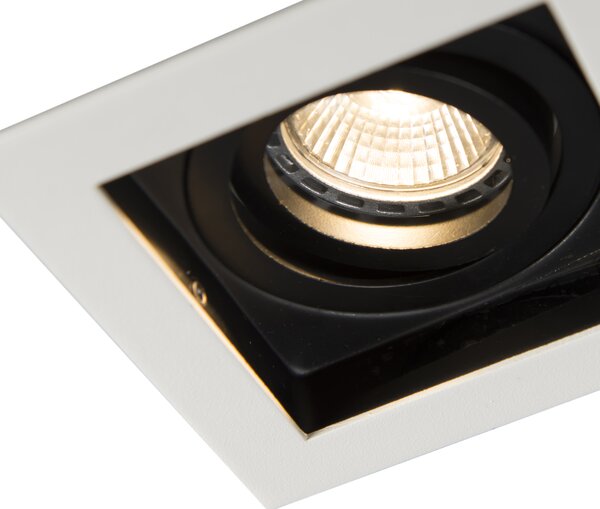 Set od 6 modernih ugradbenih reflektora bijeli s crnim podesivim - Carree