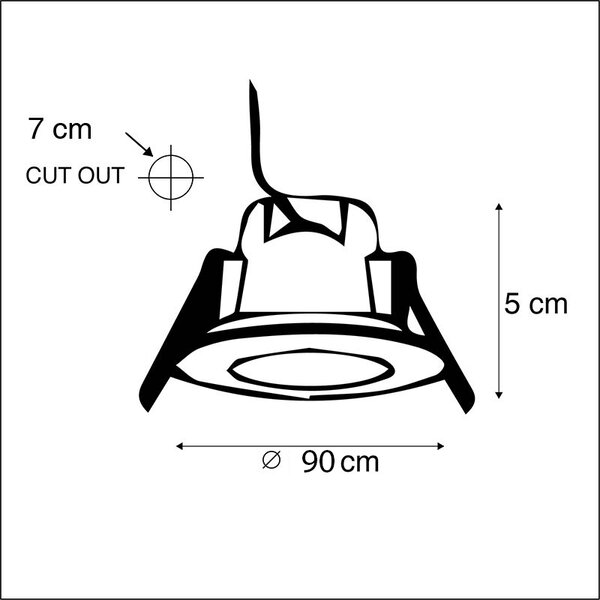 Set od 3 ugradbene svjetiljke okrugli čelik uklj. LED IP65 - Simply