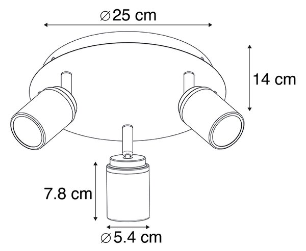 Moderno kupaonsko reflektorsko svjetlo čelik 3-svjetla IP44 - Ducha