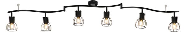 Moderna stropna svjetiljka s reflektorima crna 145 cm 6-svjetla - Botu