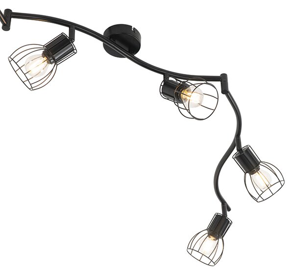 Moderna stropna svjetiljka s reflektorima crna 145 cm 6-svjetla - Botu