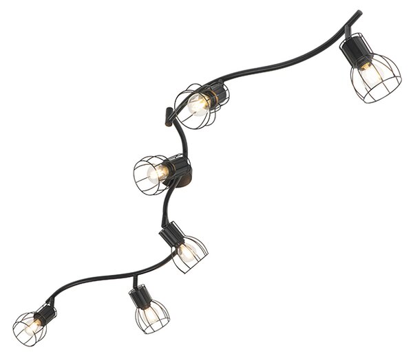Moderna stropna svjetiljka s reflektorima crna 145 cm 6-svjetla - Botu