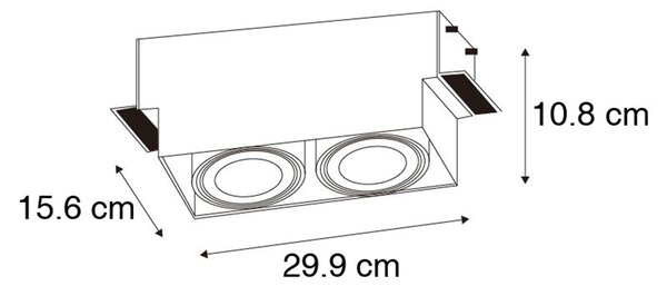 Ugradbeni reflektor crni GU10 AR111 bez okvira 2-svjetla - Oneon