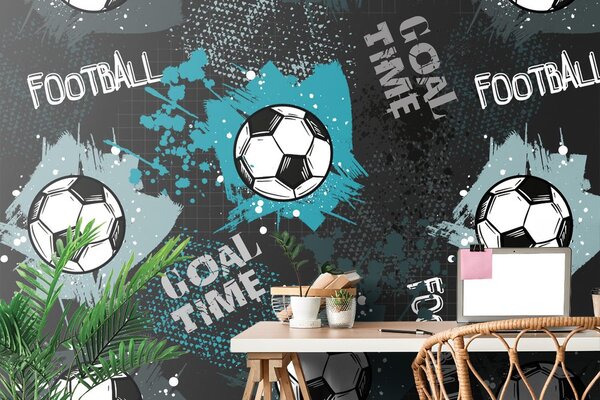 Tapeta nogometna lopta u tirkiznoj boji