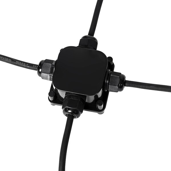 Set od 3 vrtnih svjetala na šiljku crna uključujući kabel i utikač IP65 - Done