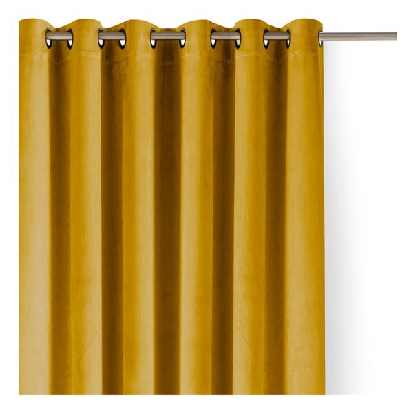 Senf žuta zavjesa za djelomično zamračenje od samta 200x270 cm Velto – Filumi