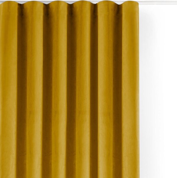 Senf žuta zavjesa za djelomično zamračenje od samta 400x270 cm Velto – Filumi