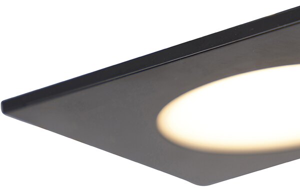 Set od 6 modernih ugradbenih reflektora crni uklj. LED s mogućnošću prigušivanja u 3 koraka IP65 - Simply