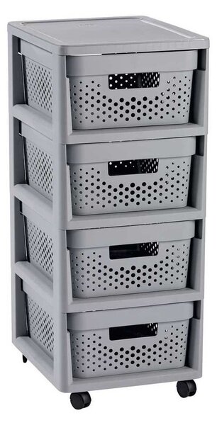 Sivi plastični regal na kotačima 29,5x65,5 cm Infinity – Curver