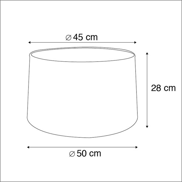 Sjenilo za lampu od pamuka crno 45/50/28 sa zlatnom unutrašnjosti