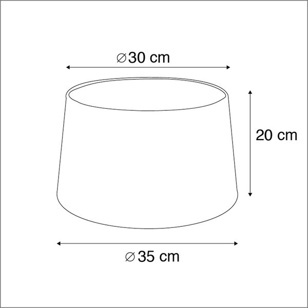 Sjenilo za lampu od pamuka crno 35/30/20 sa zlatnom unutrašnjošću