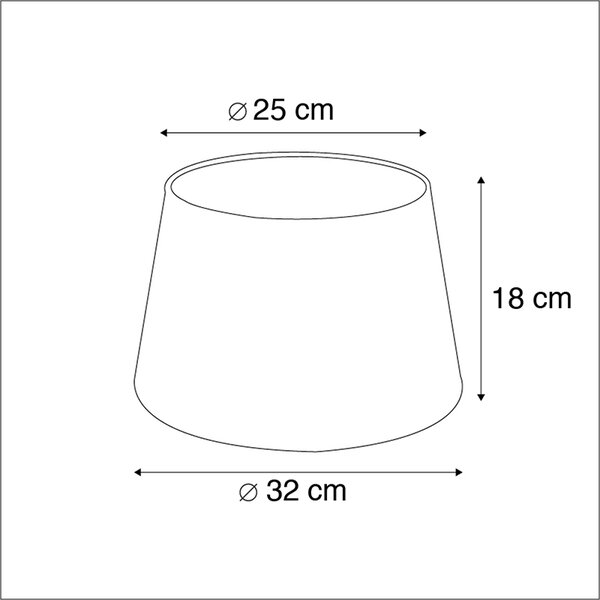 Sjenilo za lampu od pamuka crno 32/25/18 sa zlatnom unutrašnjošću