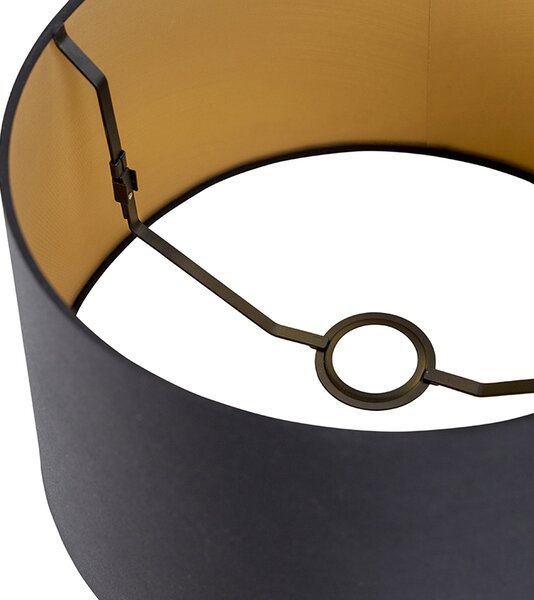 Sjenilo za lampu od pamuka crno 35/30/20 sa zlatnom unutrašnjošću