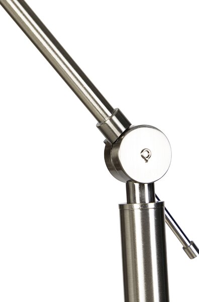 Moderna podna lampa čelik s sjenilom tamno siva 45 cm - Editor