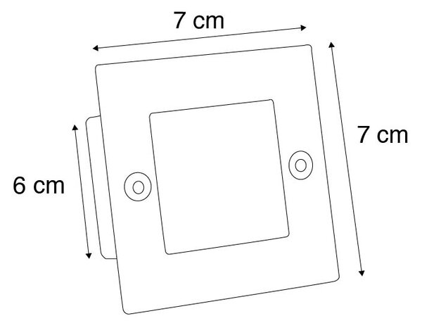 Set od 6 modernih ugradbenih reflektora čelik uklj. LED - Square 7