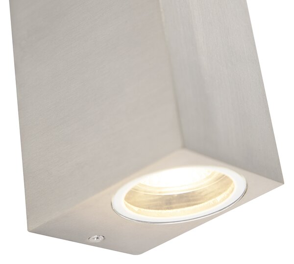 Moderna zidna svjetiljka aluminij 2-svjetla IP44 - Baleno
