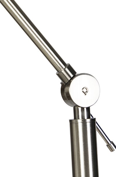 Moderna podna lampa od čelika s abažurom od crnog lana 45 cm - Editor