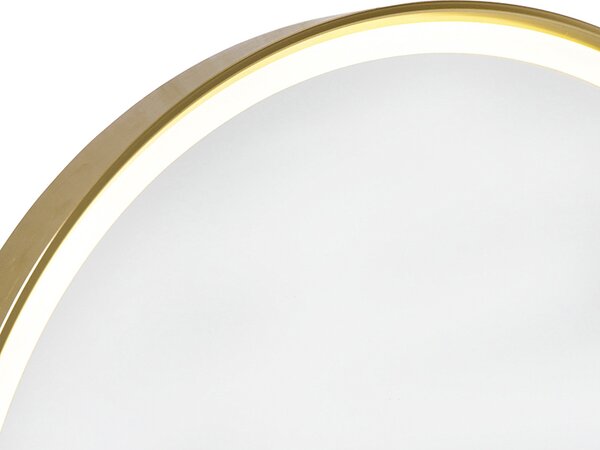 Kupaonsko ogledalo bakreno 50 cm uklj. LED s 3-stupanjskim prigušivanjem na dodir okruglo - Miral