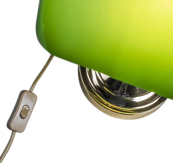 Klasična stolna lampa/lampa za bilježnika mesingana sa zelenim staklom - Banker